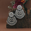 Silver Color Glass Stone Oxidised Earrings