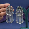 Silver Color Glass Stone Oxidised Earrings