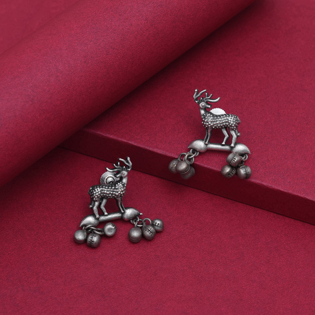 Beautiful Silver Color Oxidised Floral Inspired Long Dangle Fashion Earrings