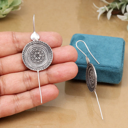 Ethnic Kaanphool Ear Cuff Fashion Earrings In Silver Color Oxidised Design