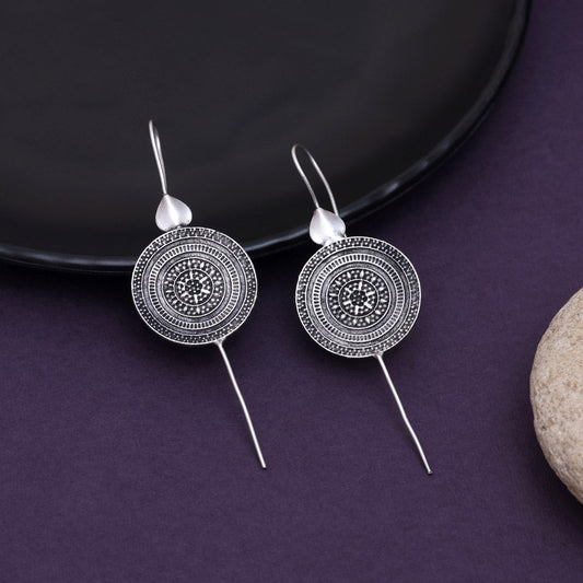 Ethnic Kaanphool Ear Cuff Fashion Earrings In Silver Color Oxidised Design