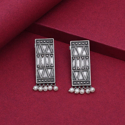 Oxidised Silver Color Lightweight Statement Design Ethnic Fashion Earrings