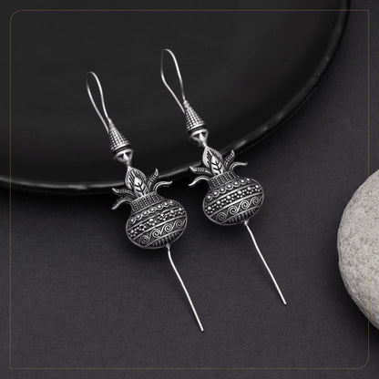 Ethnic Art Style Silver Color Oxidised Designer Ear Cuff Fashion Earrings