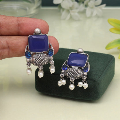 Eye-Catching Blue Color Oxidised Earrings To Elevate Your Outfit