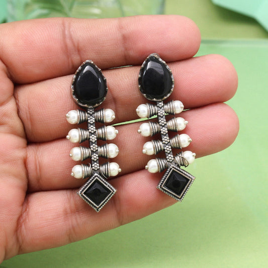 Stunning Black Color Oxidised Earrings For Everyday Or Party Wear