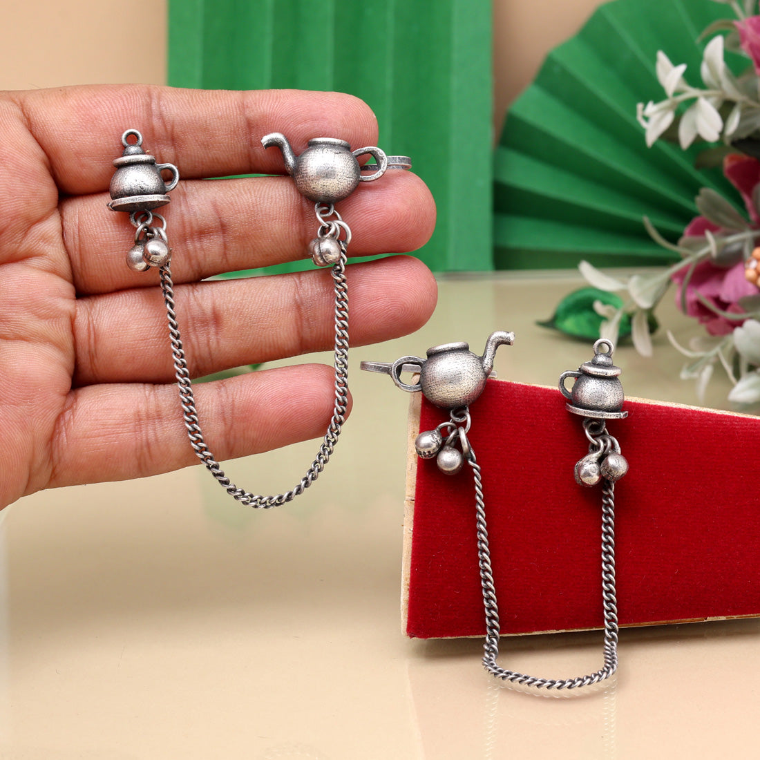 Fashion Silver Color Oxidised Ear Cuff Earrings For All Occasions