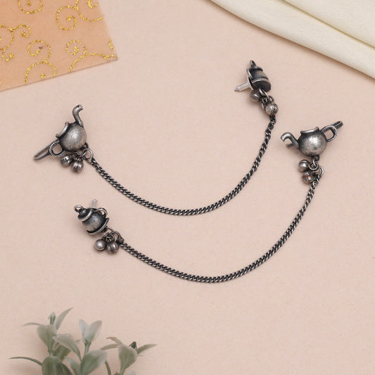 Fashion Silver Color Oxidised Ear Cuff Earrings For All Occasions