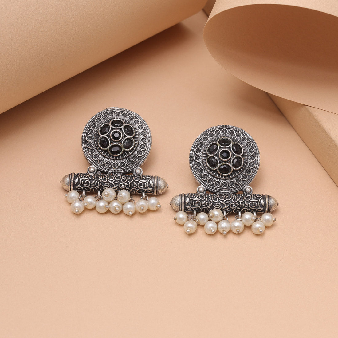 Black Color Oxidised Fashion Earrings For Festive And Daily Fashion Style