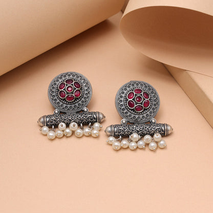 Rani Color Oxidised Fashion Earrings With Traditional Charm And Bold Look