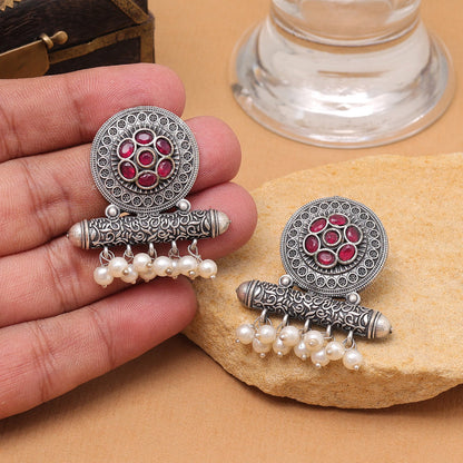 Rani Color Oxidised Fashion Earrings With Traditional Charm And Bold Look