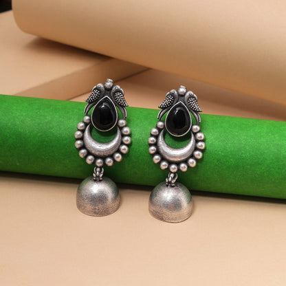 Black Color Oxidised Fashion Earrings For Night Parties Or Ethnic Events
