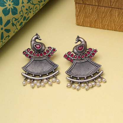 Rani Color Oxidised Fashion Earrings With Bold Design For Ethnic Glam