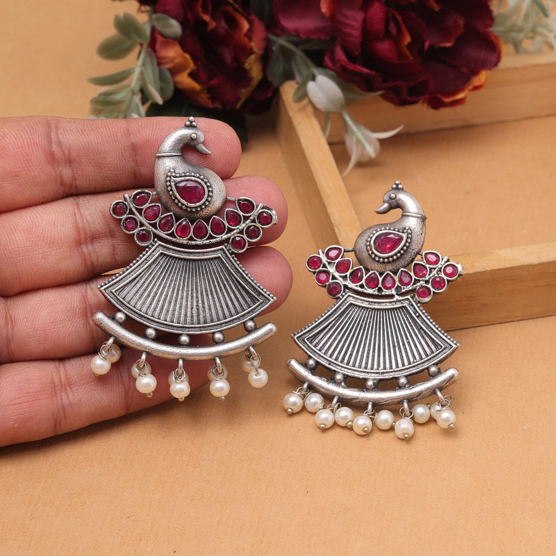Rani Color Oxidised Fashion Earrings With Bold Design For Ethnic Glam