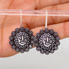 Wedding Ethnic German Silver Oxidised Earrings (GSE469SLV)