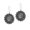 Wedding Ethnic German Silver Oxidised Earrings (GSE469SLV)