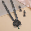 Green Color Oxidised Long Necklace Set (GSN2016GRN)