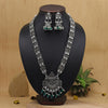 Green Color Oxidised Long Necklace Set (GSN2017GRN)