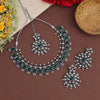 Green Color Oxidised Kundan Necklace Set (GSN2027GRN)