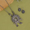 Silver Color Oxidised Necklace Set (GSN2033SLV)