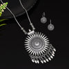 Silver Color Oxidised Necklace Set (GSN2034SLV)