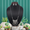 Silver Color Peacock Inspired Oxidised Necklace Set (GSN2035SLV)