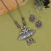 Silver Color Oxidised Necklace Set (GSN2036SLV)