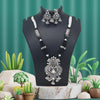 Silver Color Oxidised Necklace Set (GSN2037SLV)