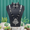 Silver Color Oxidised Necklace Set (GSN2038SLV)