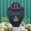 Silver Color Oxidised Necklace Set (GSN2041SLV)