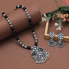 Silver Color Oxidised Necklace Set (GSN2043SLV)