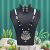 Silver Color Oxidised Necklace Set (GSN2046SLV)