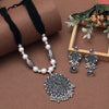 Silver Color Oxidised Necklace Set (GSN2047SLV)