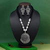 Silver Color Oxidised Necklace Set (GSN2050SLV)