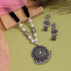 Silver Color Oxidised Necklace Set (GSN2052SLV)