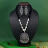 Silver Color Oxidised Necklace Set (GSN2052SLV)