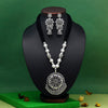 Silver Color Oxidised Necklace Set (GSN2053SLV)