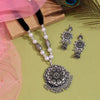 Silver Color Oxidised Necklace Set (GSN2053SLV)