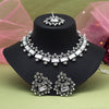 Silver Color Oxidised Necklace Set (GSN2062SLV)