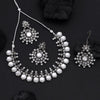 Silver Color Oxidised Necklace Set (GSN2069SLV)