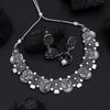 Silver Color Oxidised Necklace Set (GSN2070SLV)