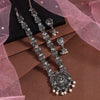 Silver Color Long Oxidised Necklace Set