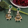 Green Color kundan American Diamond Earrings (HOJE101GRN)