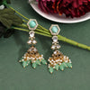 Pista Green Color kundan American Diamond Earrings (HOJE101PGRN)