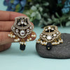 Black Color kundan American Diamond Earrings (HOJE102BLK)