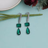 Green Color American Diamond Earrings (HOJE103GRN)