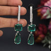 Green Color American Diamond Earrings (HOJE103GRN)