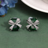 Green Color American Diamond Earrings (HOJE105GRN)