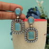 Sky Blue Color American Diamond Earrings (HOJE106SBLU)