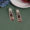 Red Color American Diamond Earrings (HOJE108RED)