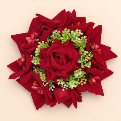 Red Color Rose Floral Hair Juda//Bun (HRP195RED)